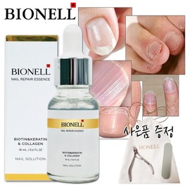 [Nippers + file + pouch gift] [Bionell Essence] BIONELL Protein Repair Nail Nutrient Collagen Biotin Keratin Nail Strengthening Moisturizing Cuticle Oil Problematic Nail Strengthening Ampoule, 1 piece, 18ml / [니퍼+화일+파우치 증정][비오넬 에센스] BIONELL 단백질 리페어 네일영양제 콜라겐 비오틴 케라틴 손톱 발톱강화 보습 큐티클오일 문제성손발톱 강화앰플, 1개, 18ml