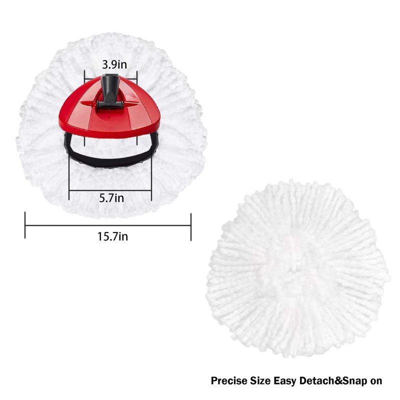 4 Pack Spin Mop Replacement Head Mop Refill Compatible with