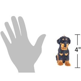 The Bridge Collection Rottweiler Dog Ornament - Furry Rottweiler Ornament for Holiday Decor - Animal Christmas Tree Ornament - Pet Ornaments for Dog Lovers