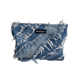 TOZBLEU Cosmetic Bag Toiletry Bag – 1 Piece Toiletry Bag Cord Makeup Bag Portable Travel Cosmetic Bag Organiser with Zip, Denim Style, Cord Cosmetic Bag Set for Women Girls