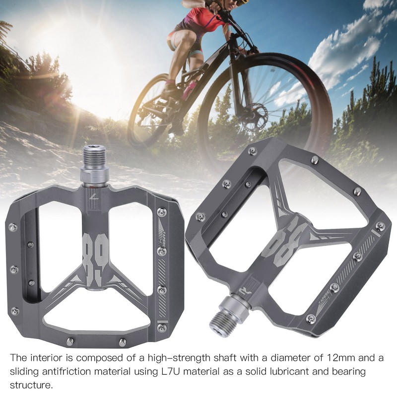 Enlee 2pcs Mountain Bike Pedals NonSlip DU Bearing Lightweight Bicycle