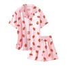 Schbbbta Silk Pajamas Set for Girls Satin Button Down Sleepwear