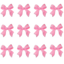 100 Pcs Pink Bow Nail Charm for Women Girl, 3D Bow Nail Decoration Resin Bow Nail Rhinestones Bowknot for DIY Nail Art Accessories