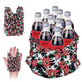 TIKNIK 1Pcs Expandable Shopping Bags, Foldable Reusable Grocery Bags, Portable Magic Stretch Pleated Tote Bags for Groceries Travel, Shopping (DarkRed)