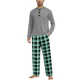 Ekouaer Mens Pjs Sets Mens Pyjamas Set Loungewear Sets Thermal Winter, Grey, S
