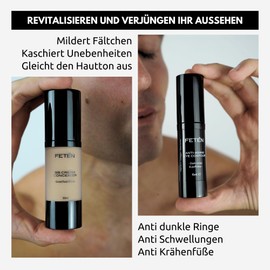 FETĒN Eye Cream for Men and BB Cream Tinted Day Cream, Face Care Men Against Dark Circles, Wrinkles and Eye Bags, Anti Ageing Moisturiser for Men, Anti Dark Circles, Wrinkles and Puffiness