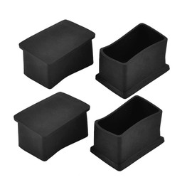 uxcell Rubber Rectangle Chair Leg Caps End Pad Feet Cover Furniture Slider Floor Protector 50mm x 30mm 4pcs Black, Reduce Noise Prevent Scratch