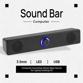 Universal Stereo Bass Sound Computer Speakers 3.5mm USB Wired Soundbar for Desktop Laptop