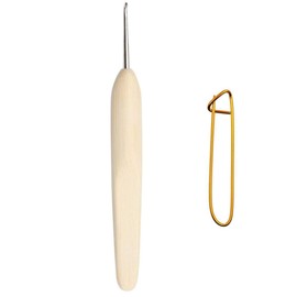 ChiaoGoo Crochet Hook Metal Head Bundle with Bamboo Handle; Size US D (3mm) Bundle with 1 Sturdy Stitch Holder 1023-D