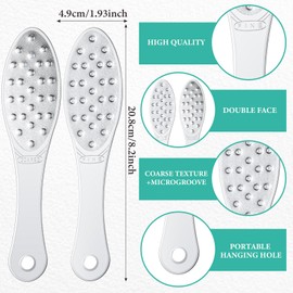 4 Pcs Stainless Steel Foot Scraper Metal Foot File Double Sided File Callus Remover Professional Feet Rasp Scrubber for Wet or Dry Skin Easy to Clean Pedicure Tool Heel