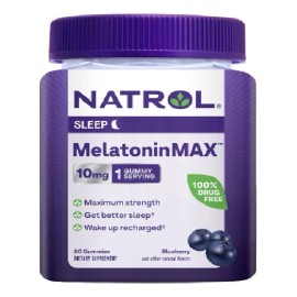 Natrol Melatonina Max 10mg 50 Gomitas Sabor Arandano Azul