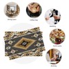 Boho Placemats Set of 4,Western Native Black Grey Brown Aztec