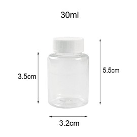 50PCS 30ml/1oz Empty Refillable Plastic Round Bottles Storing Tablet Container Holder Convenient Case Box Portable Travel Bottles (White)