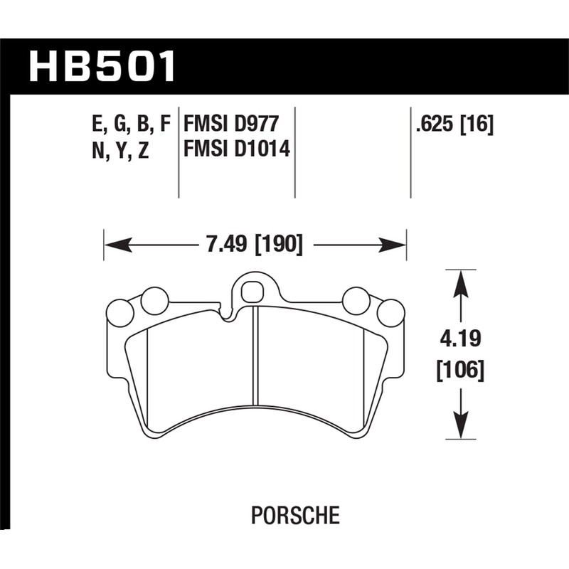 Hawk Performance HB501Z.625 Performance Ceramic Brake Pad