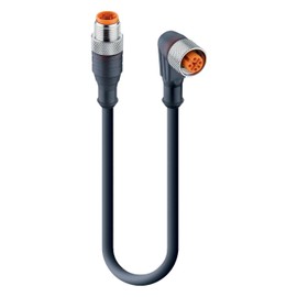 Sensor Cable, 4P M12 Male to M12 Female, 1 m, Sensor Actuator Cable Assemblies, RST 4-RKWT/LED P 4-225/1M