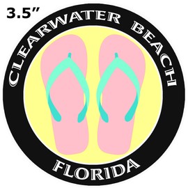 Athena Brands Flip Flops Clearwater Beach Florida - Car Truck Window Bumper Sticker Decal - Black