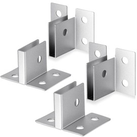 Hicarer 2 Pcs Sign Bracket Set Matte Aluminum U Brackets for Panel Mounting Durable U Shaped Brackets for 1/ 4'' Material Corners/ Substrate Sign Boards Installation