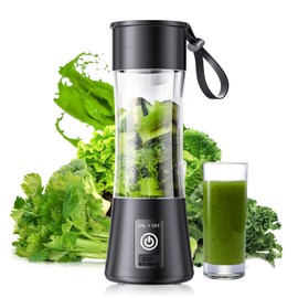 Portable Blender for Smoothies and Shakes - Cordless Personal Blender with 14 Oz BPA Free Travel Cup, 6 Stainless Steel Blades for Powerful Blending, Mini Small Blender for Sports/Travel/Home