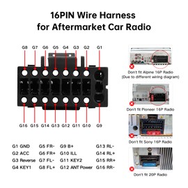 ViaBecs 16PIN Car Radio Wiring Harness for Toyota Corolla RAV4 Camry 4Runner Tundra Highlander 2014-2018, Aftermarket Stereo Wire Harness with CANBUS Adapter Support JBL, Backup Camera, SWC