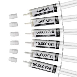 PolishPro Diamond Polishing Compound Kit of 6 Polishing Paste 80,000 to 450 Grit for Glass Watch Marble Metal Resin Rock Jewelry with High Concentration of Diamond Powder Scratch Remover Repair