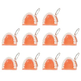 KESYOO 10Pcs Keychain Funny False Tooth Design Adorable Hanging Ornament Key Rings Pendant Key Chain for Bag Car Key