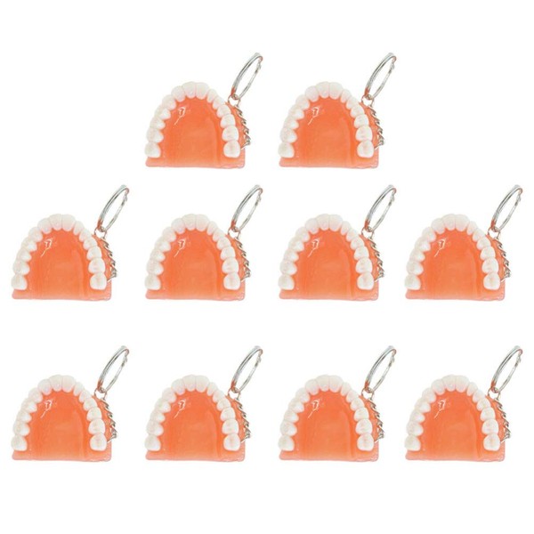 KESYOO 10Pcs Keychain Funny False Tooth Design Adorable Hanging Ornament