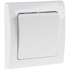 DELPHI Schalter Unterputz Wechselschalter 250V UP Lichtschalter mit 1-fach Rahmen kombinierbar mit Mehrfachrahmen Weiß