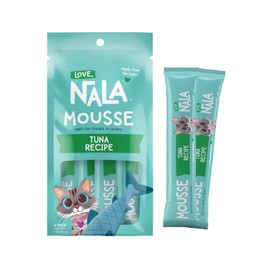 Love, NALA - Natural Lickable Cat Squeeze Up Treat,Topper - Tuna Mousse - Wet Food Cat Puree - Grain Free, Non-GMO, Minerals, Vitamins - 4 Pack 2 oz.