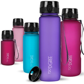 720°DGREE Water Bottle 650ml “uberBottle“ softTouch +Sieve - BPA-Free Tritan, Leakproof, Reusable Drinking Bottle - Sports Bottle for School, Fitness, Gym, Cycling, Travel, Office, Outdoor, Hiking