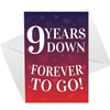 9 Years Down Forever To Go 9th Anniversary Card For