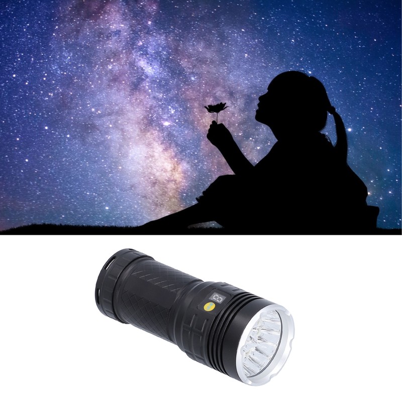 LED Flashlight XMT6 LED 15000lm USB Rechargeable IP65 Waterproof Outdoor