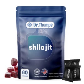 Dr.Thomps Premium Gold Himalayan Shilajit Gummies I Lab Tested I Individually Packaged I Ashwagandha, 75%+ Fulvic Acid & 85+ Trace Minerals I for Men, Women I Non-GMO I 100% Natural & Organic
