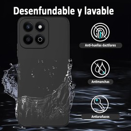 QWYJ Funda para Honor X7C Case Protectora de TPU Suave Ultrafina Matte Minimalista Carcasa para Honor X7C Funda Liso(Negro)