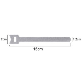 TENOC Reusable Cable Ties Hook Loop Cords Management Adjustable Cable Organizer Wire Straps, Grey, 60 Pcs 6-Inch