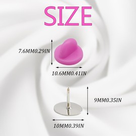 Ruidee 200 Pieces/100 Set Rubber Pin Backs with Tie Tacks Blank Pins, PVC Rubber Pin Back for Uniform Badges Backing Holder Clasp Lapel Pin（Pink）