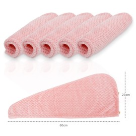 INTIRILIFE Towel for all hair types in Pink for gentle drying - Comfortable and soft hair turban for practical and gentle drying