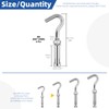 Glarks 6pcs M8 Expansion Hook Set, 304 Stainless Steel Open