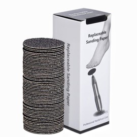 TUMYS 100 Discos de Papel de Lija de Repuesto, 25mm, Discos de Lija en Grano 180, Accesorios para el Cuidado de los Pies para Limas Eléctricas para Pies, Herramienta de Eliminación de Callos de Piel dura de Repuesto