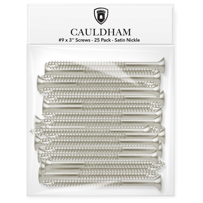 Cauldham Satin Nickel Wood Screws #9 x 3 Inch for