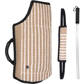 Professional Dog Bite Training Set 3 in 1 Dog Bite Sleeve Arm + Whip Agitation Stick for Dogs Training Protection for Biting + Dog Bite Pillow Tug Toy, Interactive K9 Pitbull German Shepherd Puppy