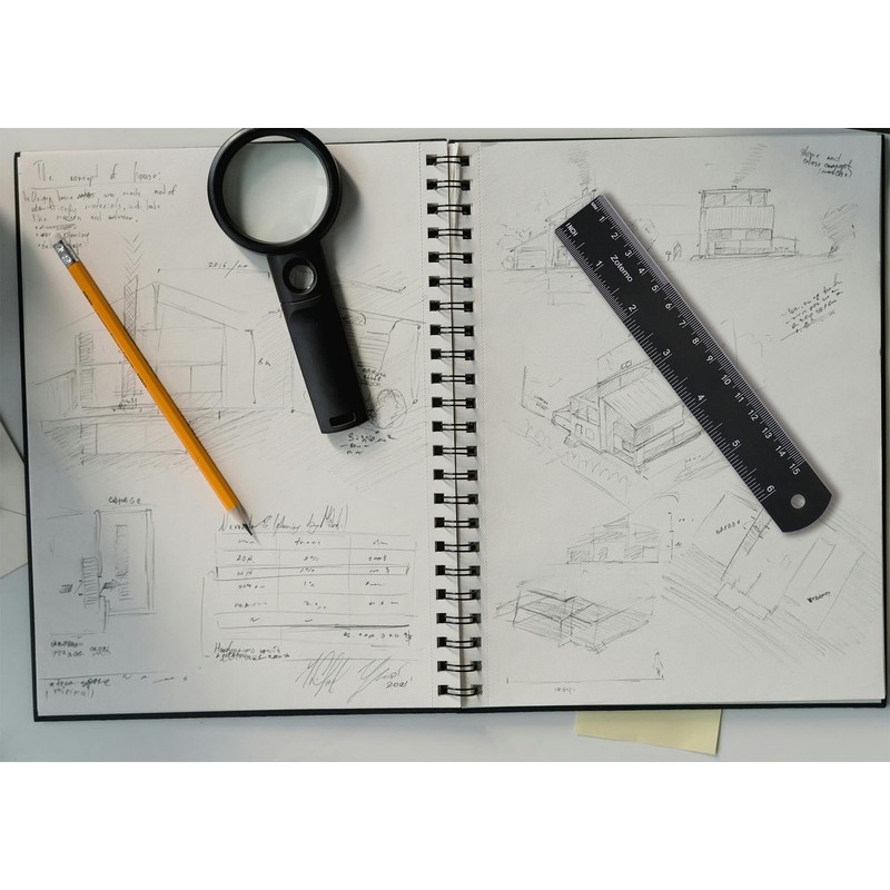 Zotemo Metal Rulers, 6 and 12 Inch Aluminum Scales with