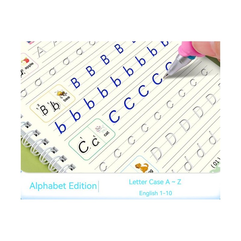 4pcs/pack Reusable Handwriting Practice Copybook Set Improve Writing Skills with