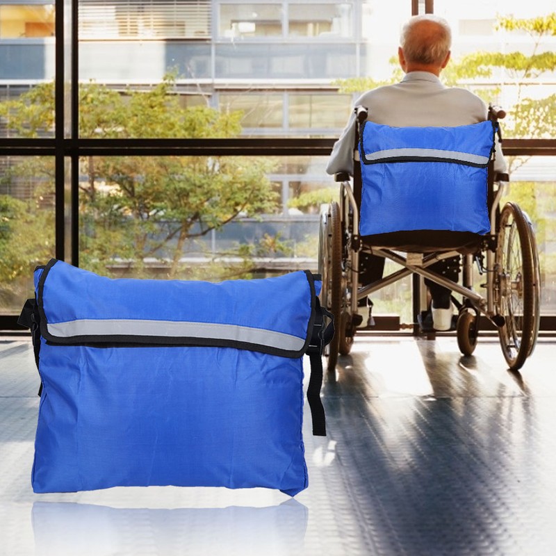 Wheelchair Storage Bag Walker Mobility Aids Waterproof Hanging Bag AccessoryBlue