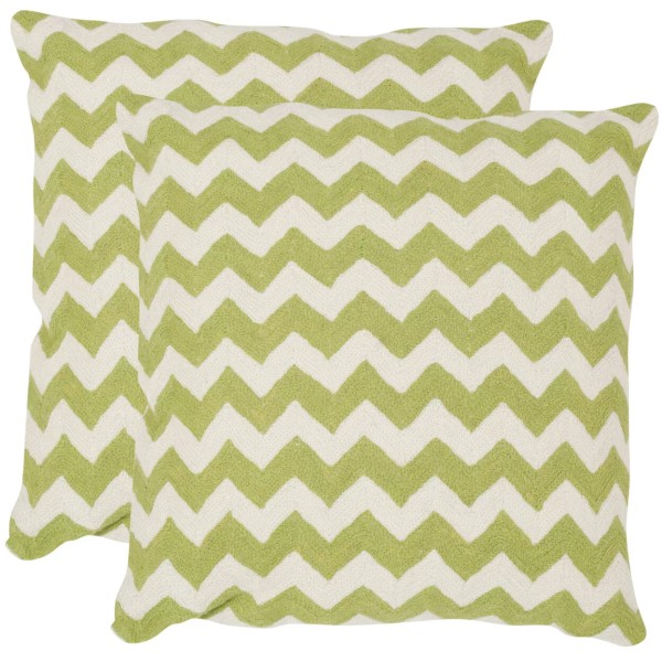SAFAVIEH Striped Tealea Pillow Set of 2 | Lime Green