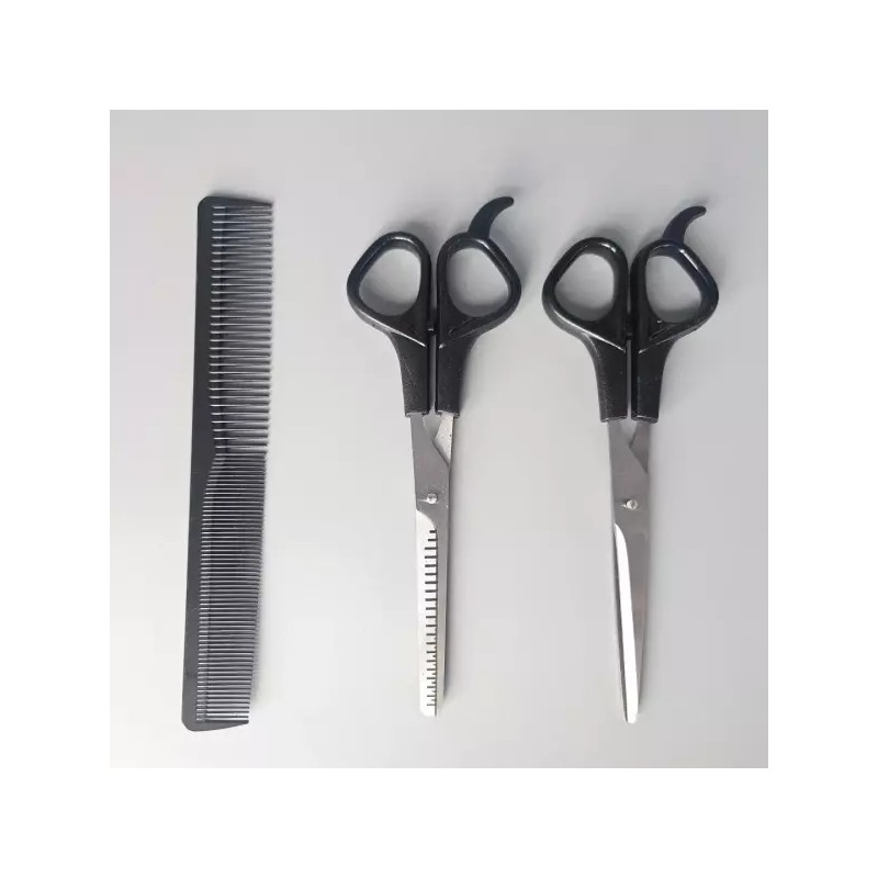 셀프 헤어컷 일자가위 숱가위 컷트빗 3종세트 Self Haircut Kit Scissors
