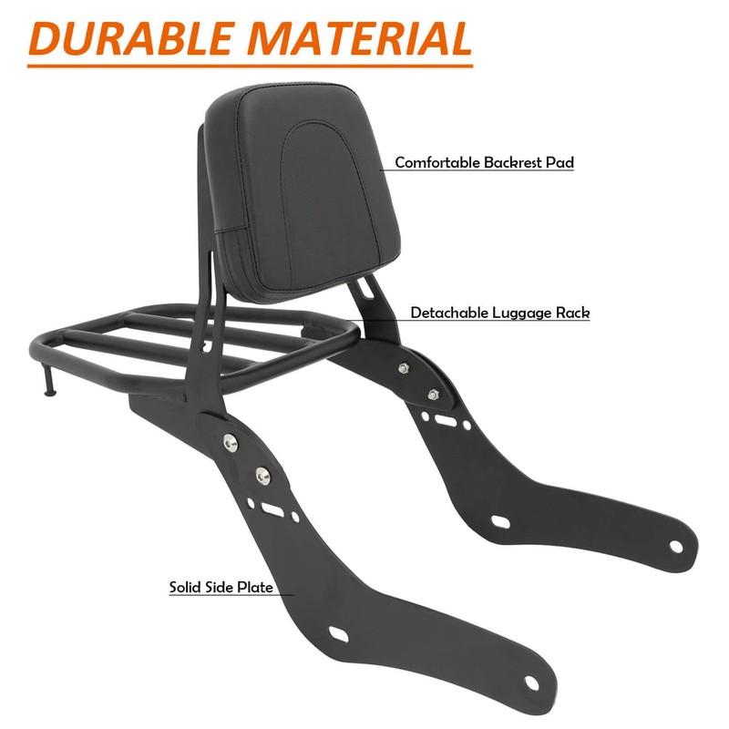 Passenger Sissy Bar with Luggage Rack Backrest Fit for Honda