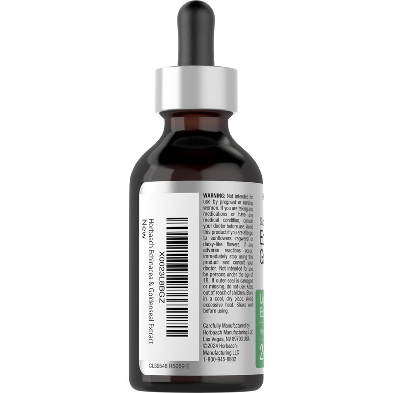 Horbäach Echinacea Goldenseal Liquid Tincture Drops | 2 fl oz