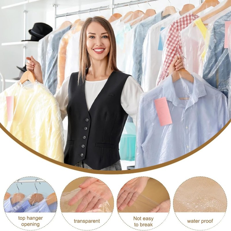 25 Pack Garment Bags, 60 * 120cm Clothes Covers Protector