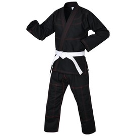 Knockout Fight Gear Brazilian Jiu Jitsu Gi For Men, BJJ Gi Women Grappling gi ULTRA LIGHT, PRESHRUNK Sweat Wicking Fabric, Machine Washable With Free White Belt (Black A1)