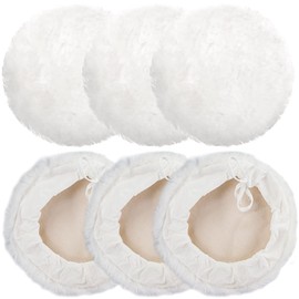 Linkstyle 6PCS 7inch Buffing Pads, Polishing Bonnet Buffing Polishing Pads, Soft wool Car Bonnet Buffer Polisher Pad Kit, Drawstring Design Polisher Buffing Pads for Car, Furniture, Glass